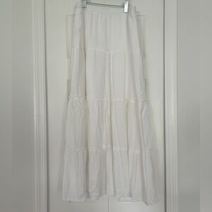 White cotton maxi skirt